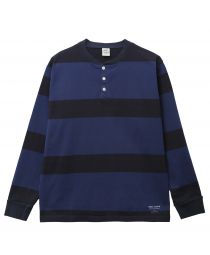 Лонгслив OD 3 Color Henley Wide Border Navy