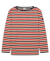 Лонгслив HDCS Boatneck Border Basque Natural/Old Red/Navy