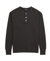 Лонгслив Thermal King Waffle Henleyneck Faded Black