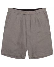 Шорты Double Pleated Linen Washed Charcoal Grey