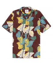 Рубашка Hawaiian Cotton/Linen Monstera Brown