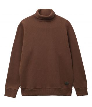 Лонгслив Naval High Neck Brown