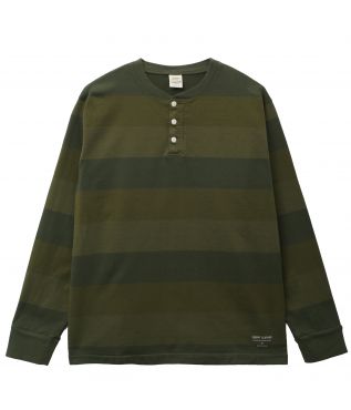 Лонгслив OD 3 Color Henley Wide Border Olive