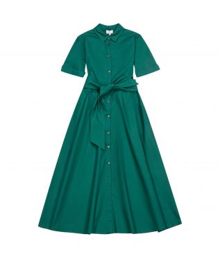 Платье Belted Poplin Shirt Evergreen