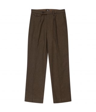 Брюки Single Pleated Cotton/Wool Olive