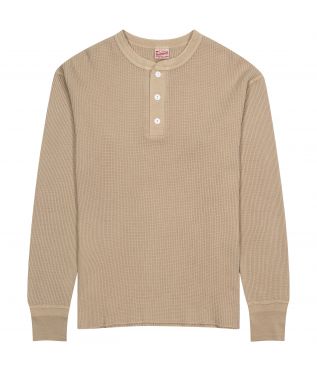 Лонгслив Thermal King Waffle Henleyneck Beige
