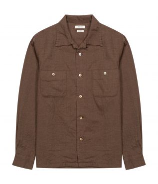Рубашка Wool Open-Necked Brown
