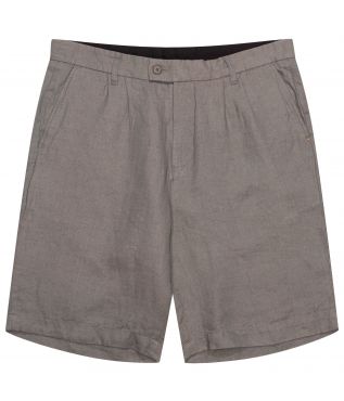 Шорты Double Pleated Linen Washed Charcoal Grey