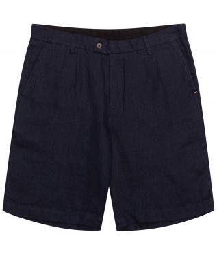 Шорты Double Pleated Linen Washed Navy Iris