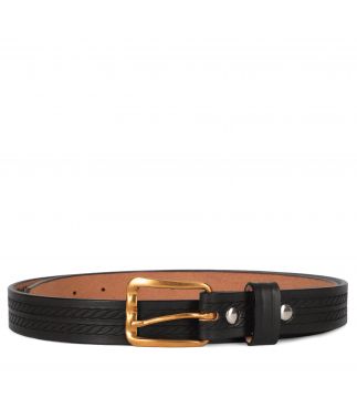 Ремень Narrow Western Leather Black