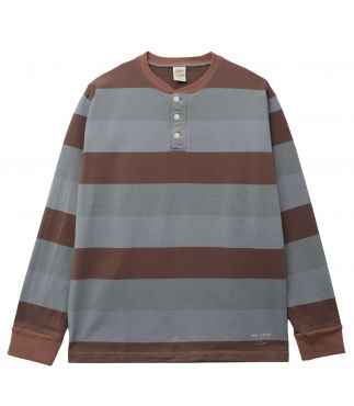 Лонгслив OD 3 Color Henley Wide Border Charcoal