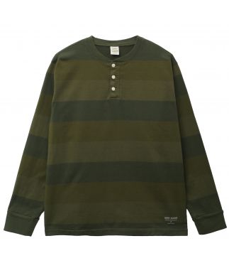 Лонгслив OD 3 Color Henley Wide Border Olive