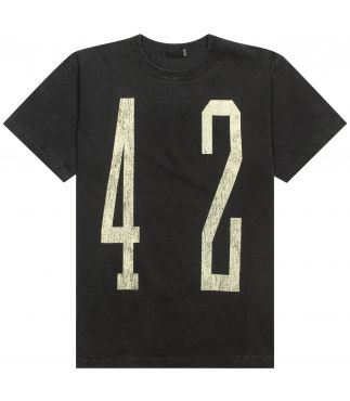 Футболка Unlucky Number Pigment Dyed Black/Off-White