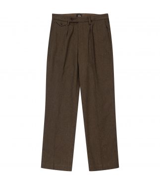 Брюки Single Pleated Cotton/Wool Olive