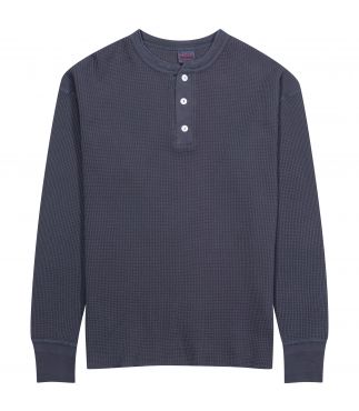 Лонгслив Thermal King Waffle Henleyneck Blue