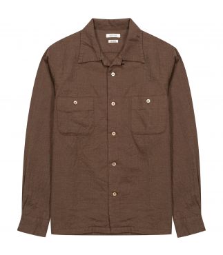 Рубашка Wool Open-Necked Brown