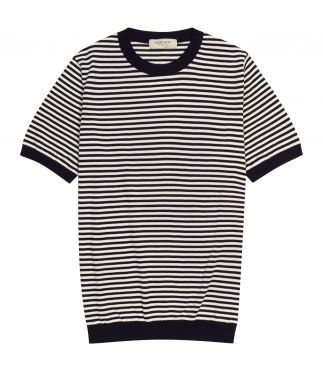 Футболка Ice Cotton Border Crewneck Navy/Off-White