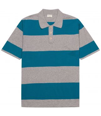 Поло Gilbert Stripe Grey/Turquise