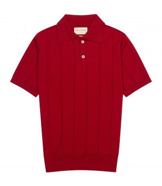 Поло Jacobs Deep Red Punched Stripe