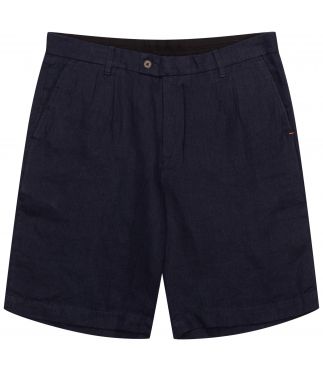 Шорты Double Pleated Linen Washed Navy Iris