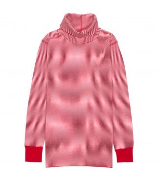 Лонгслив Basic Waffle Turtleneck Red/Off-White