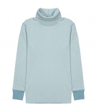 Лонгслив Basic Waffle Turtleneck Blue/Off-White