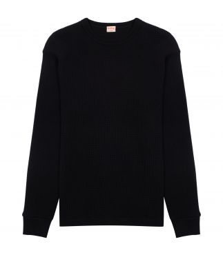 Лонгслив Super Heavy Waffle Crewneck Black