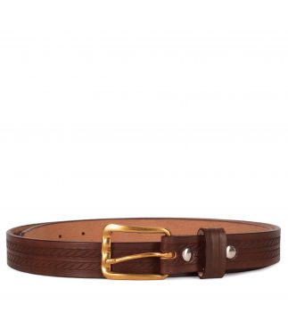 Ремень Narrow Western Leather Brown