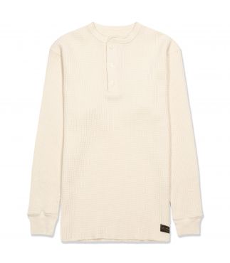 Лонгслив Heavy Waffle Henley Ecru