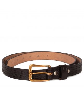Ремень Narrow Western Leather Black