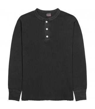 Лонгслив Thermal King Waffle Henleyneck Faded Black