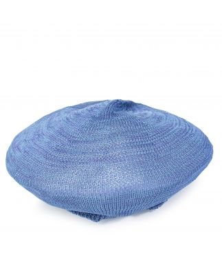 Берет Knitted Linen-Like Cotton Blue