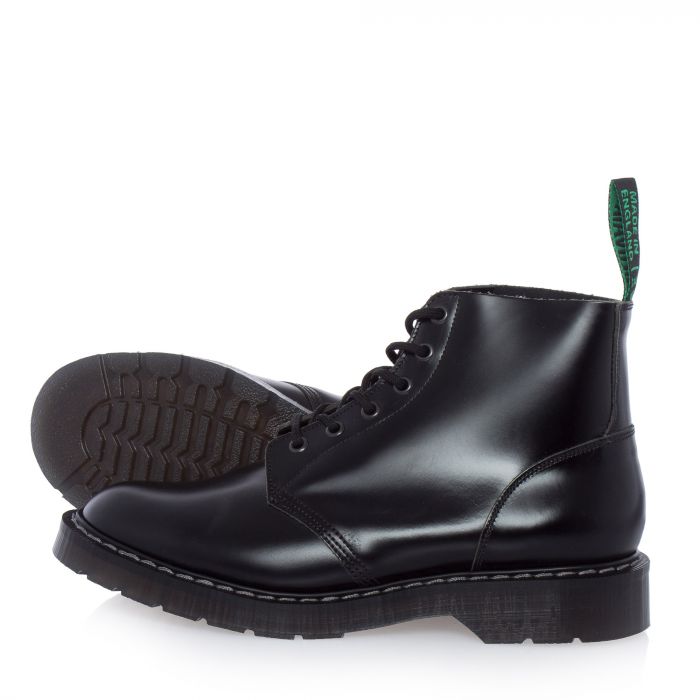 Solovair Derby Smooth 6 Eyelet Black 