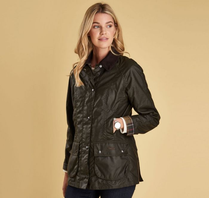 Barbour classic beadnell waxed top cotton jacket