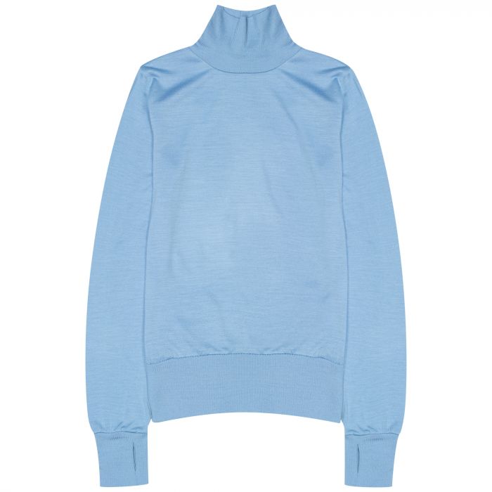 Light blue clearance ribbed turtleneck sweater